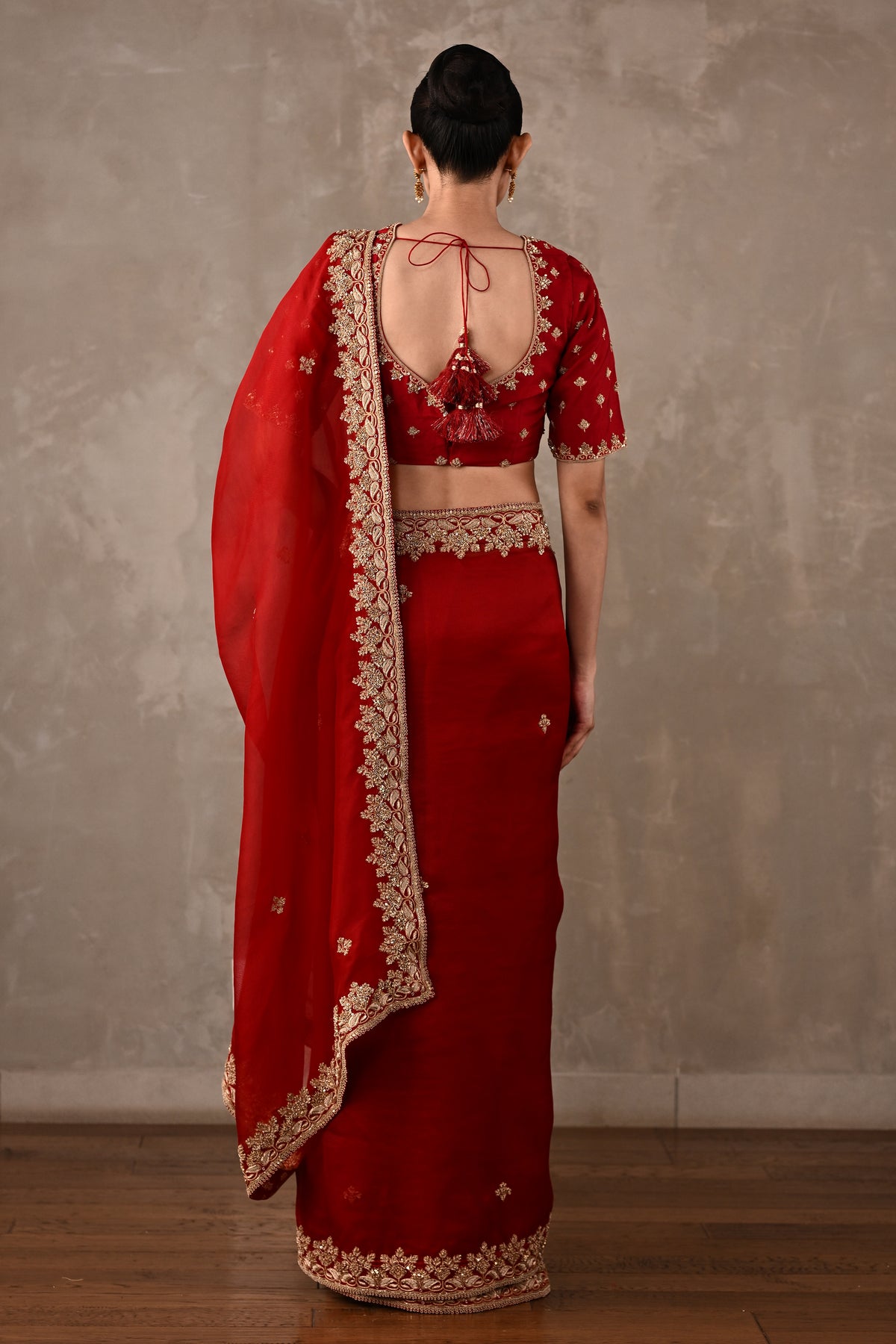 Organza Saree with Embroidered Blouse