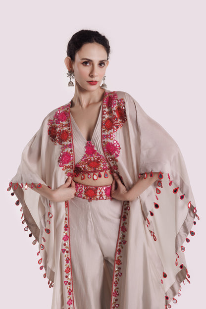 Thread Embroidered Silk Co-Ord Set