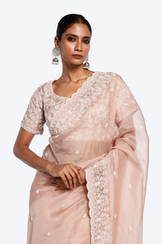 Blossom Moti Organza Saree