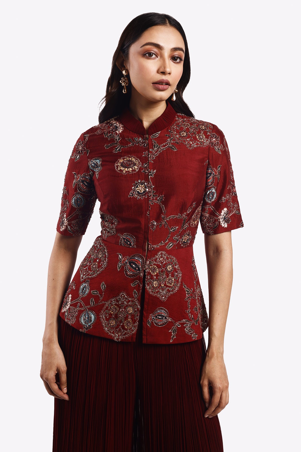 Nebula Silk Soft Peplum Co-Ord Set