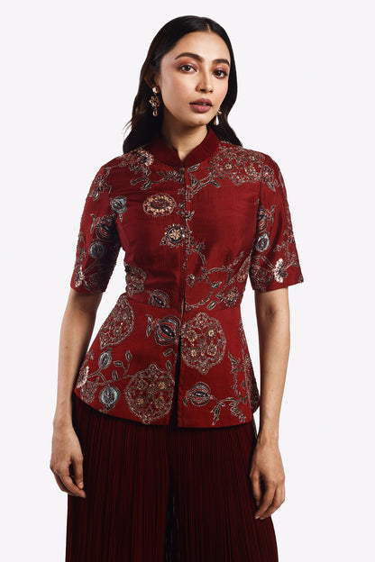 Nebula Silk Soft Peplum Co-Ord Set