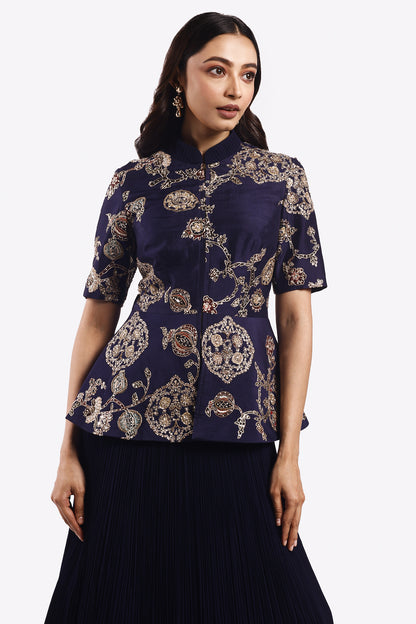 Sequinned Soft Peplum Co-Ord Set