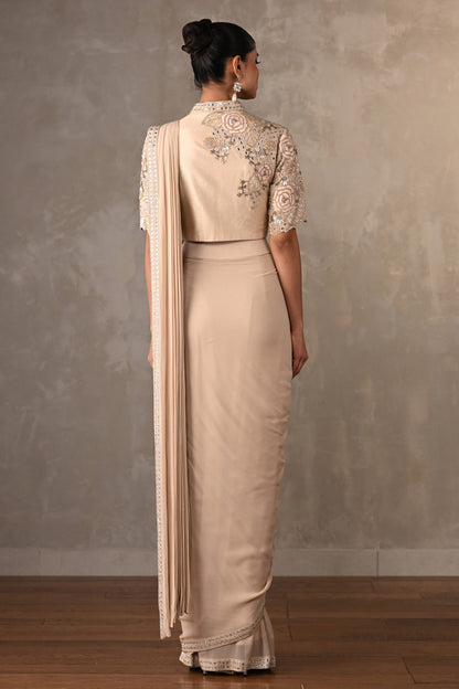 Blush Bloom Embellished Drape Saree