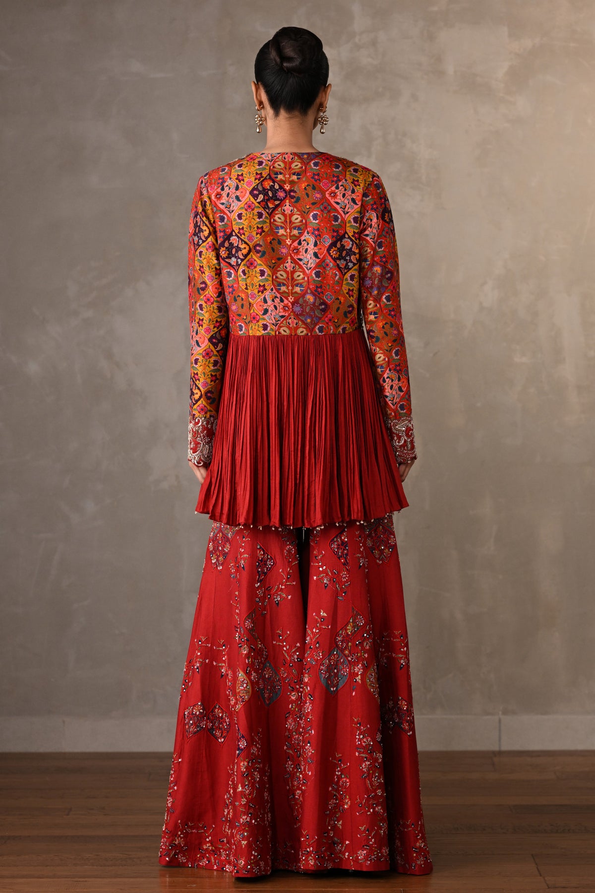 Royal Red Silk Embroidered Co-Ord Set