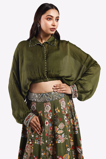 Satin Embellished Co-Ord Set