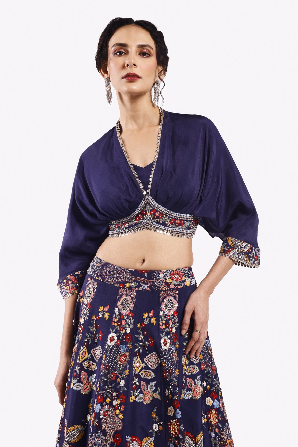 Multicolour Floral Embroidered Co-Ord