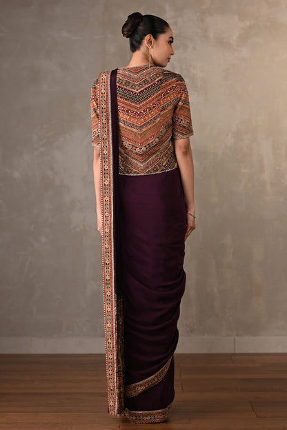 Opulent Border Embellished Drape Saree Set