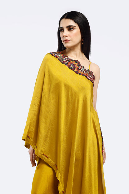 Mono sleeve silk kaftan co-ord set