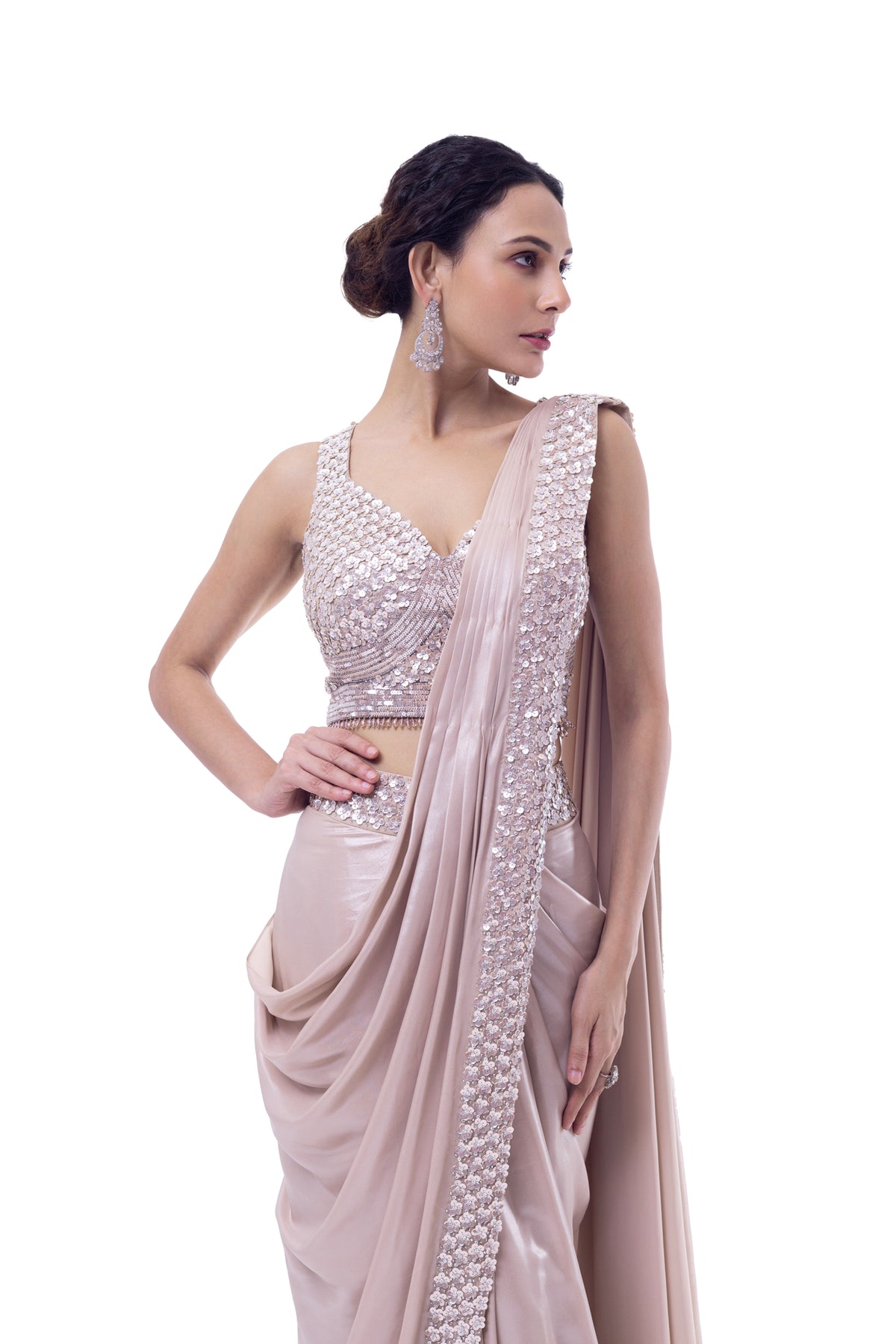 Swarovski embellished Drape Saree