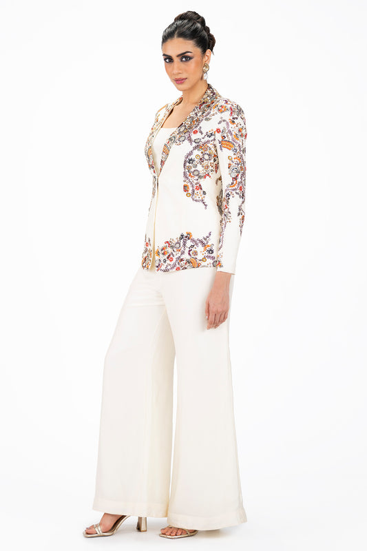 Floral Silk Powersuit