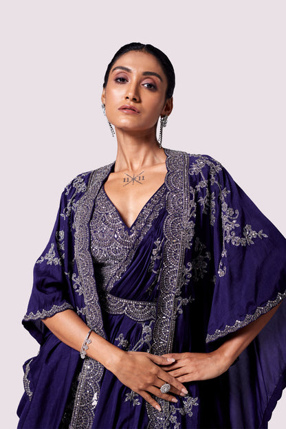 Silk Kaftan Lehenga Set