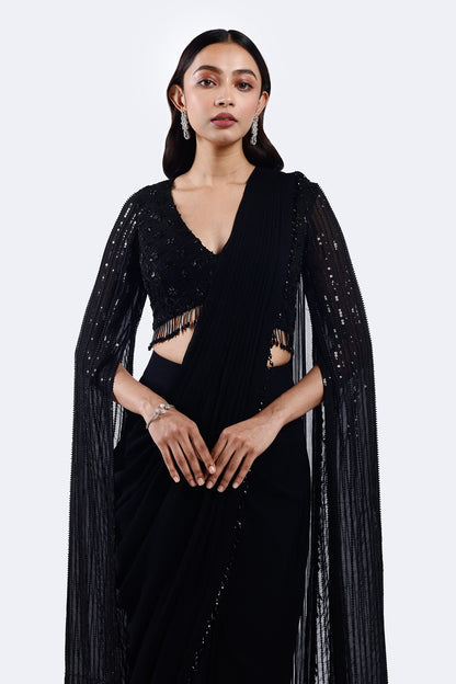 Black Swan Drape Saree