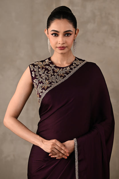 Embroidered Georgette Saree Set