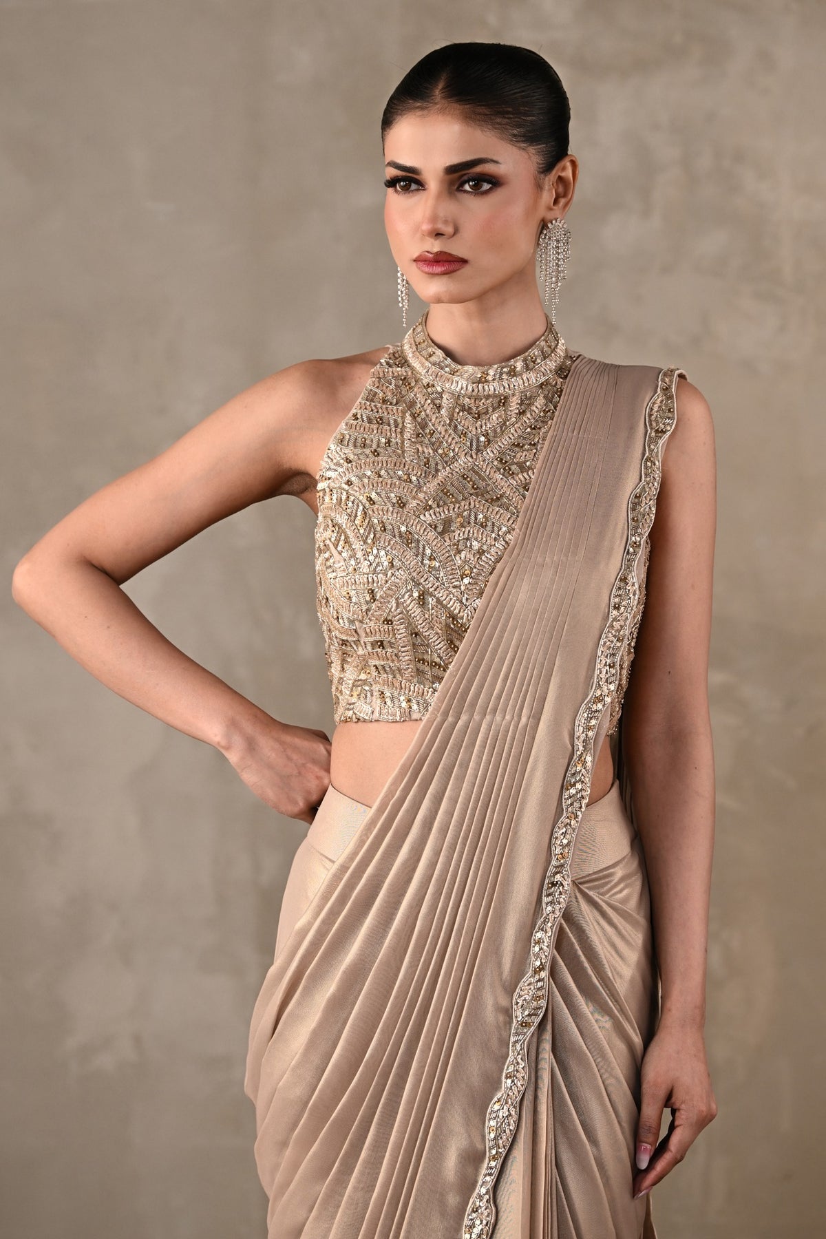 Moonlit Drape Saree Set