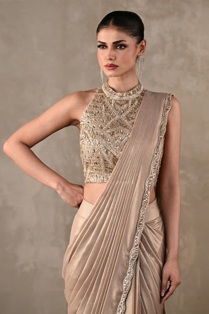 Moonlit Drape Saree Set