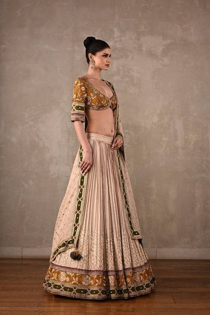 Embroidered Silk Lehenga Set