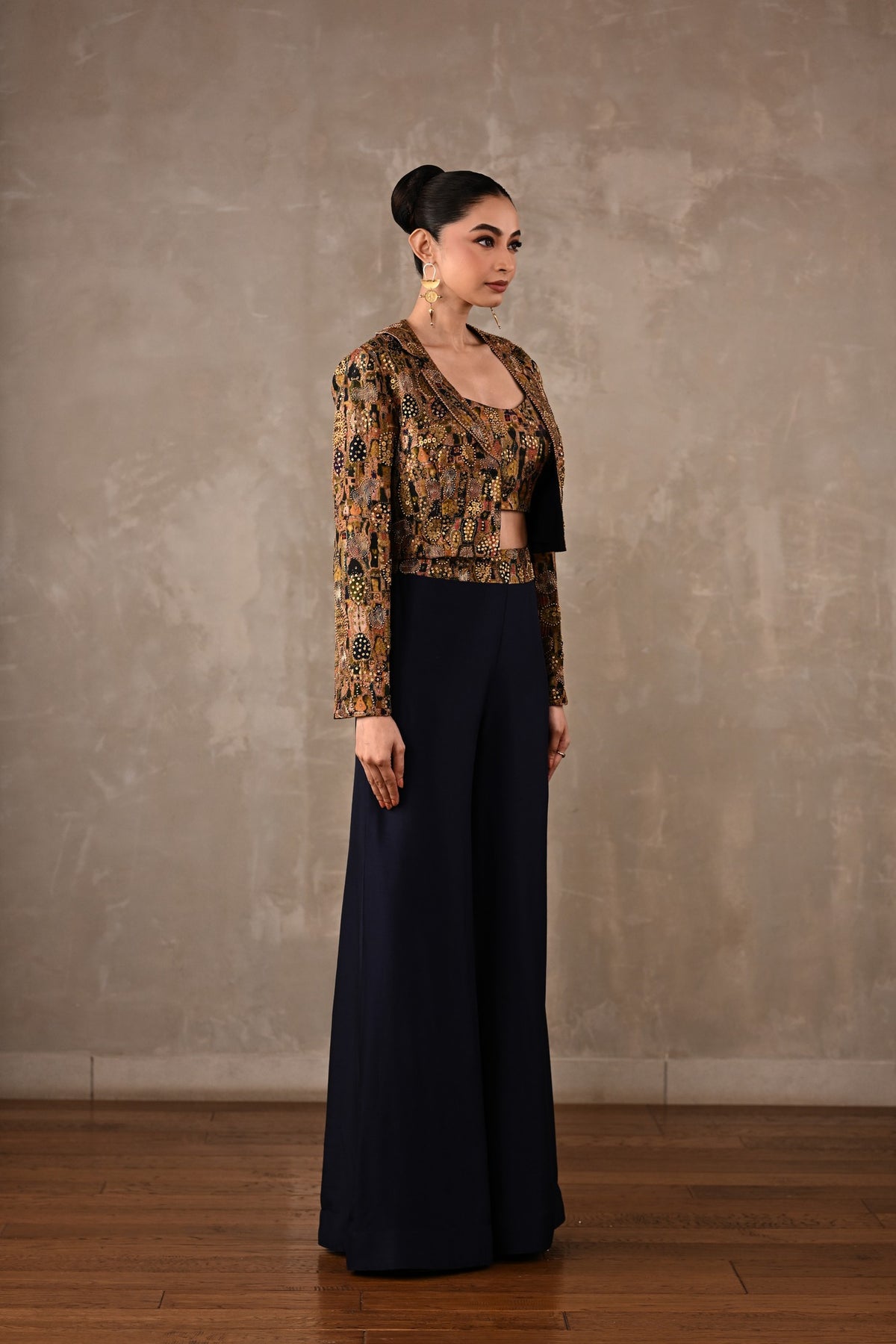 Embellished Cropped Jacket Co-ord Set