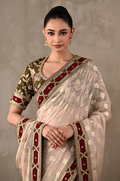 Embroidered Georgette Saree Set