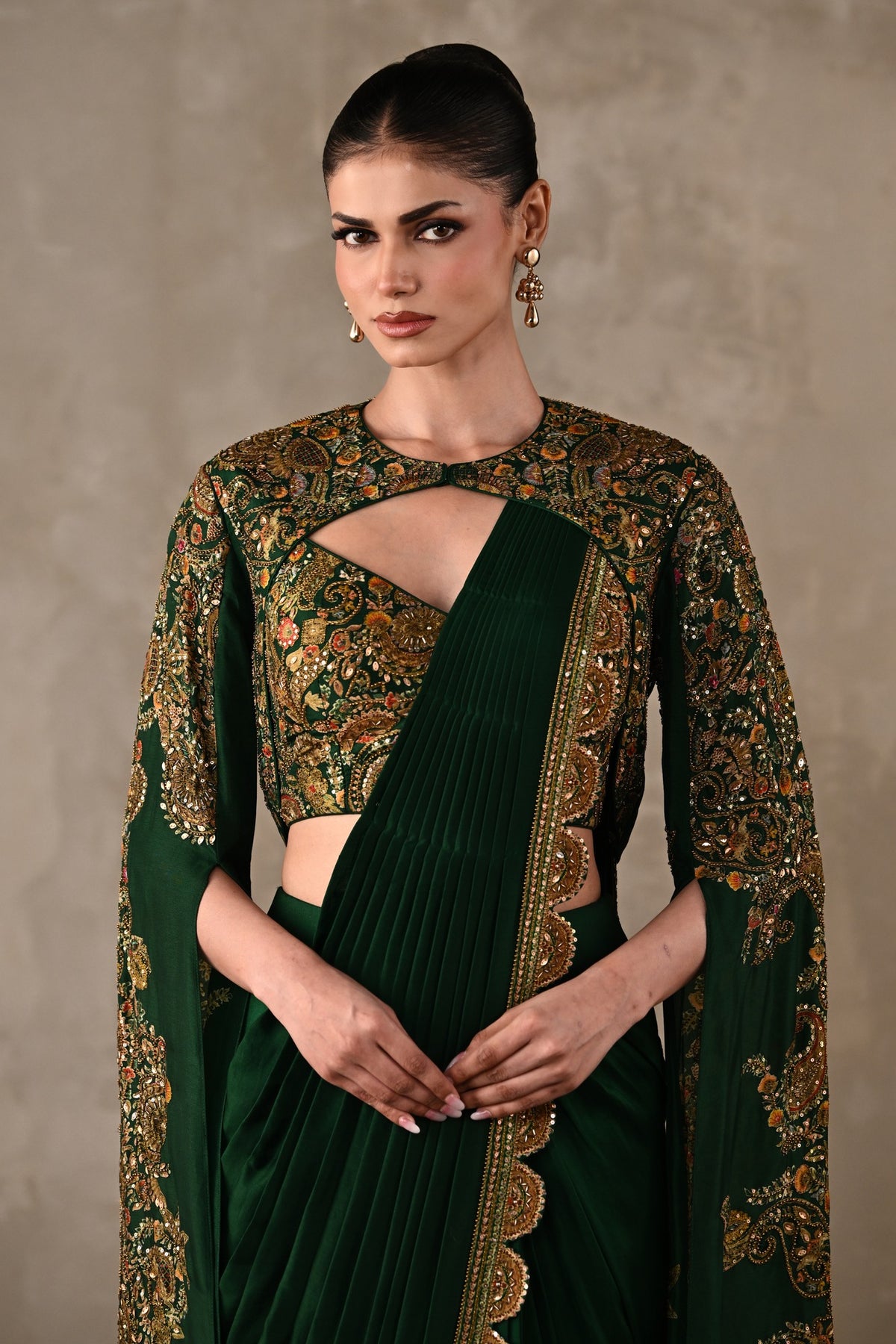 Regal Draped Saree Set