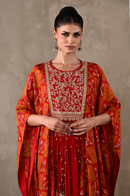 Pochampally Cape-Top & Drape Skirt Set