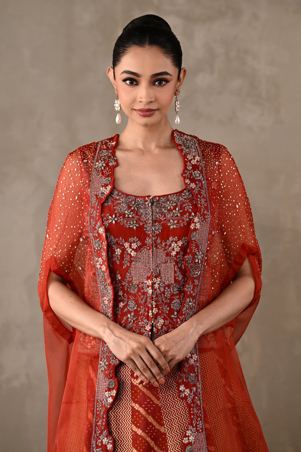 Regal Brocade Cape Lehenga Set