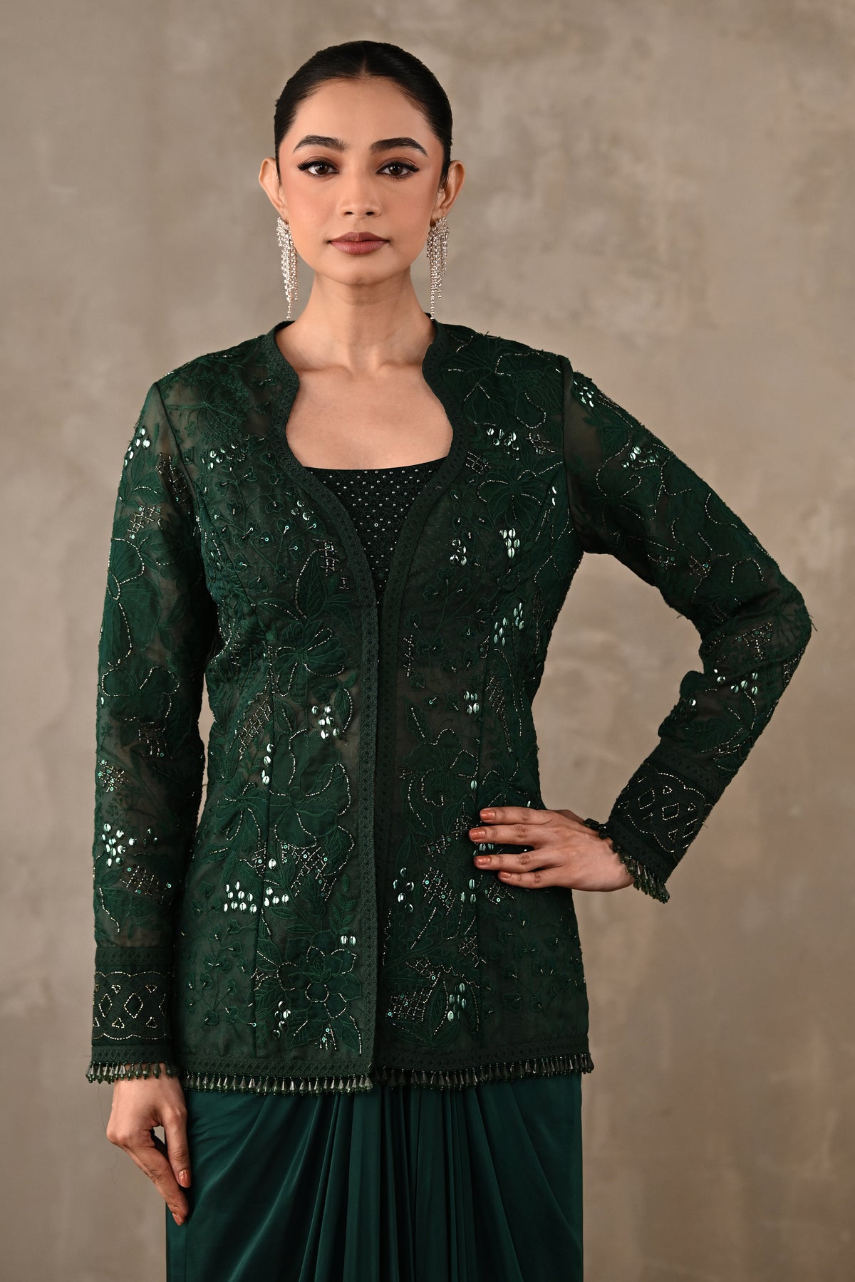 Embroidered Jacket Co-ord Set