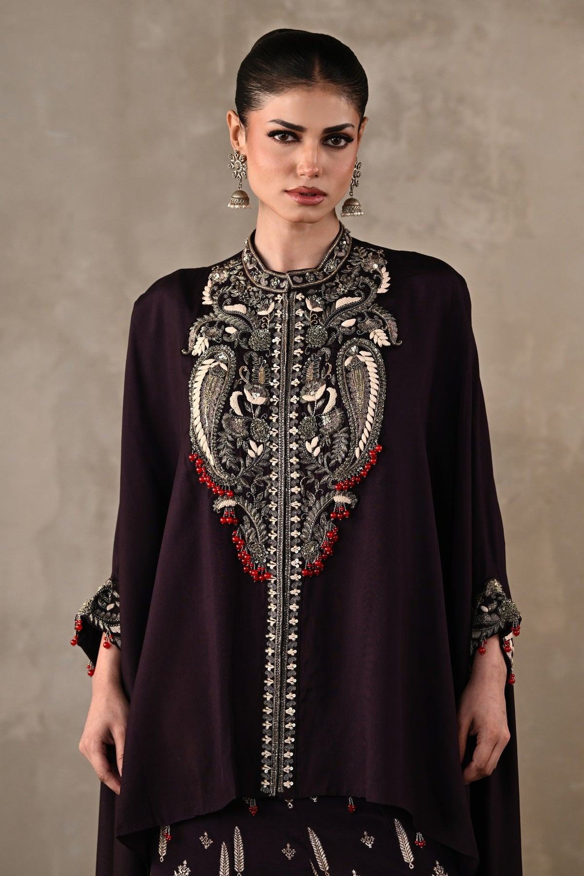 Regal Cape-Style Silk Co-Ord Set