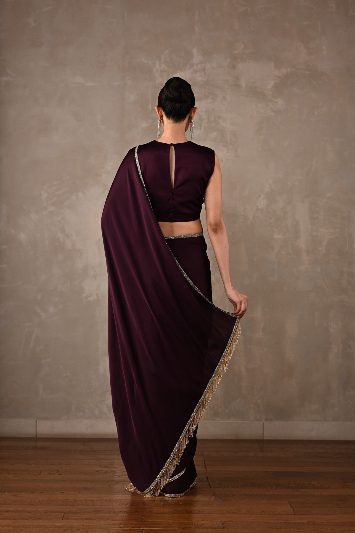 Embroidered Georgette Saree Set