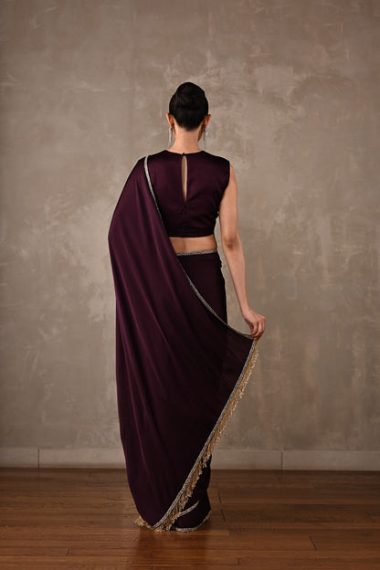 Embroidered Georgette Saree Set