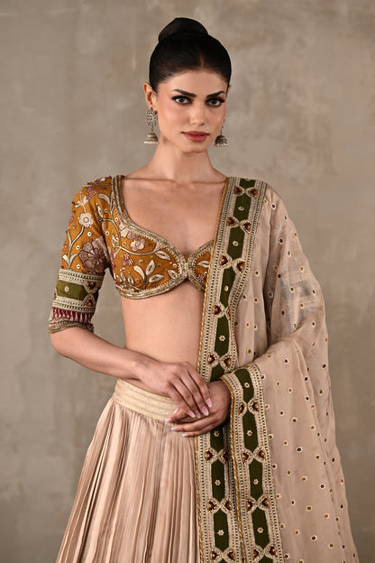 Embroidered Silk Lehenga Set