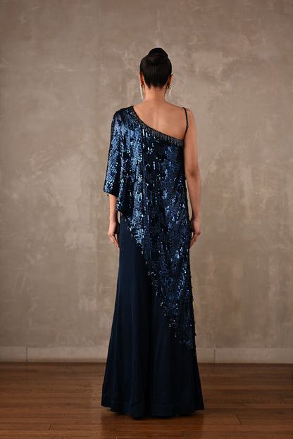 Embellished One-Shoulder Co-ord Set