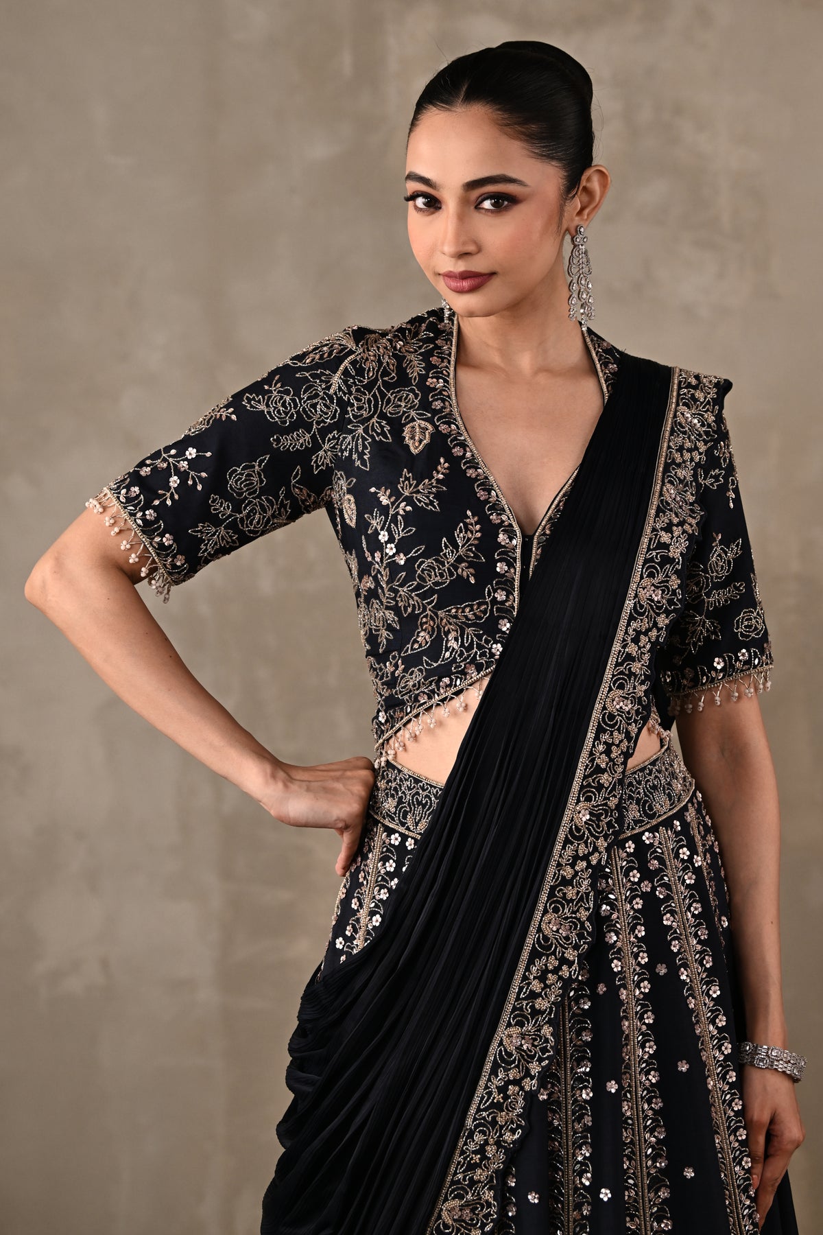 Regal Drape Embellished Lehenga Set