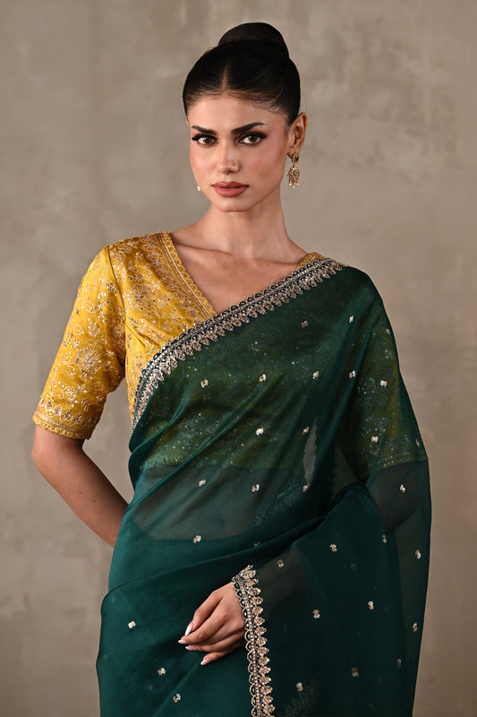 Silk Saree with Embroidered Blouse