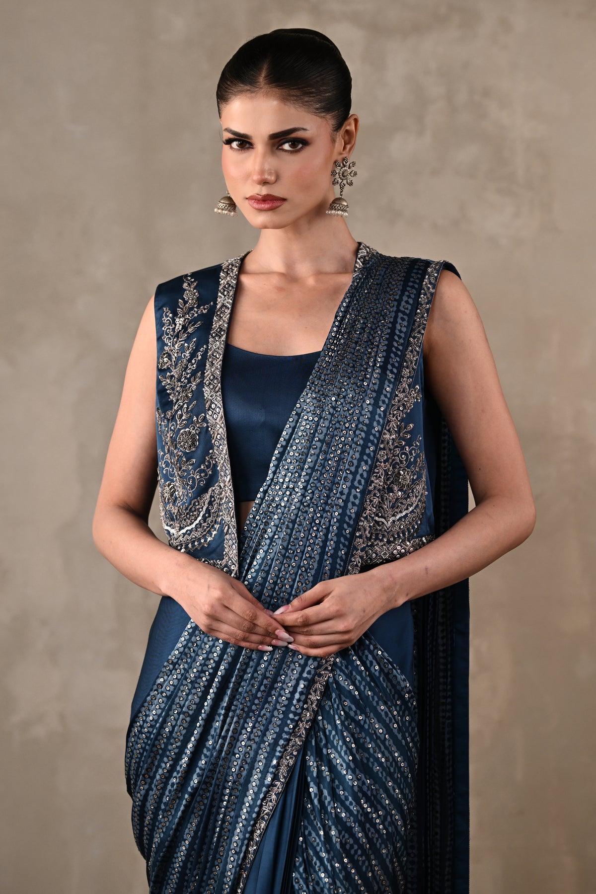 Printed Draped Saree Co-Ord Set