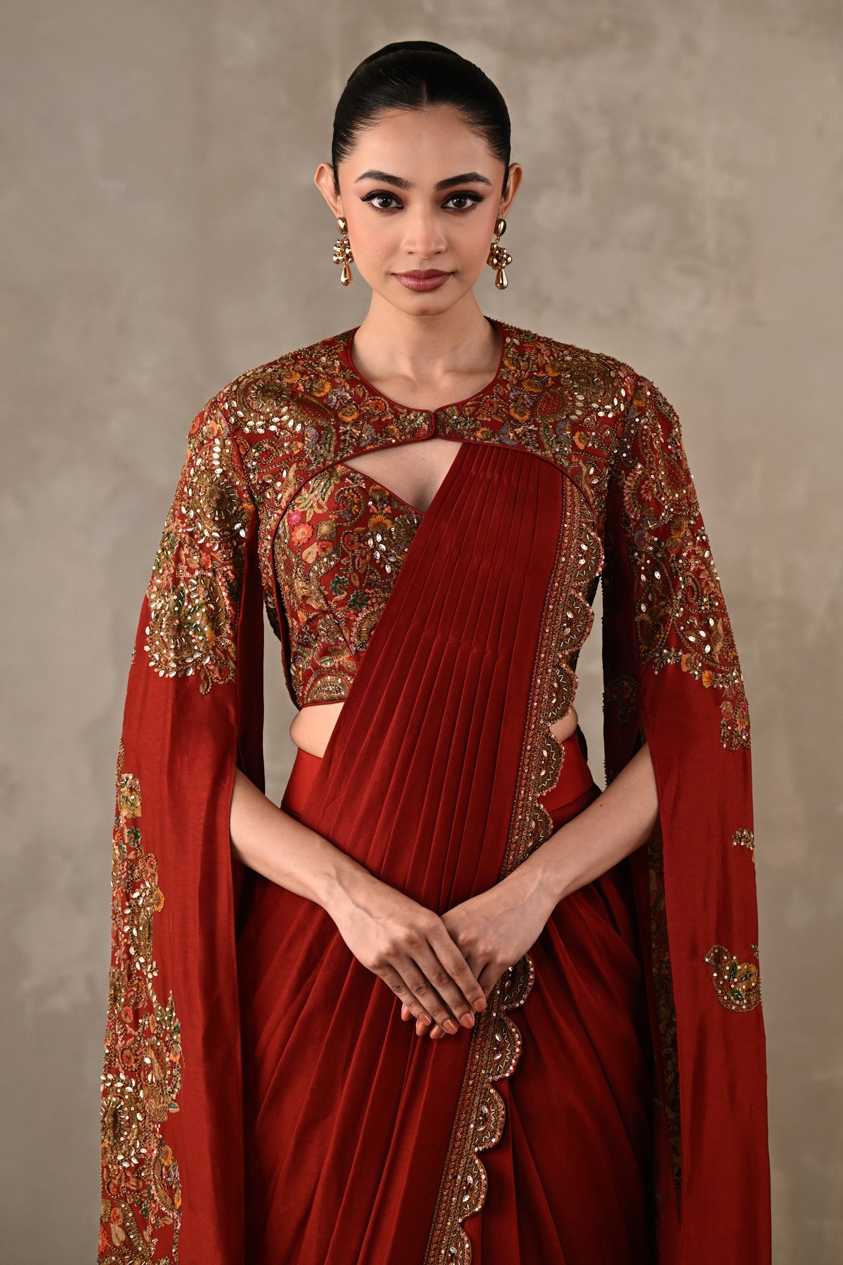 Regal Draped Saree Set