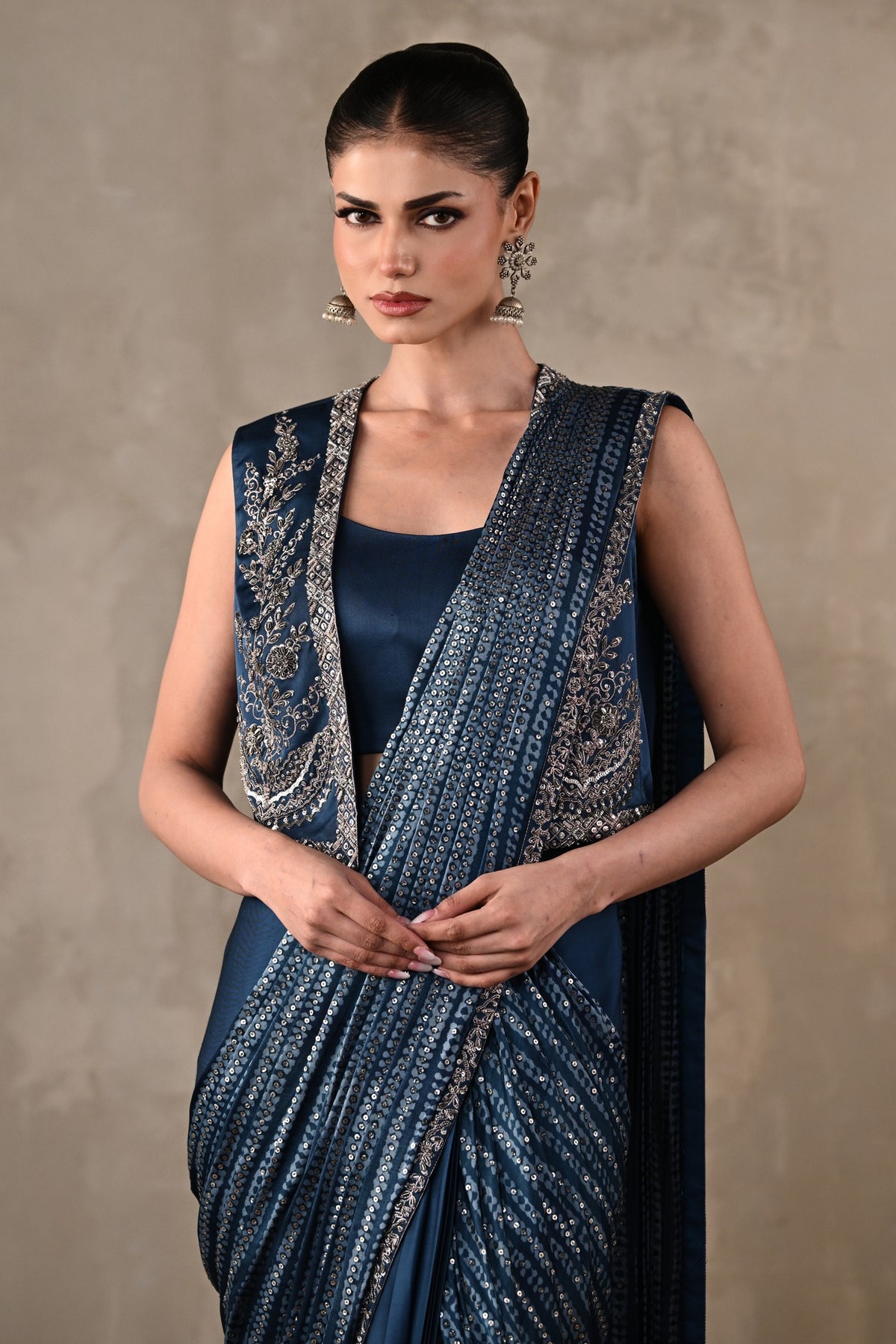 Printed Draped Saree Co-Ord Set