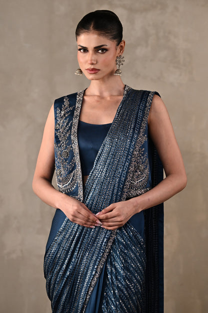 Printed Draped Saree Co-Ord Set