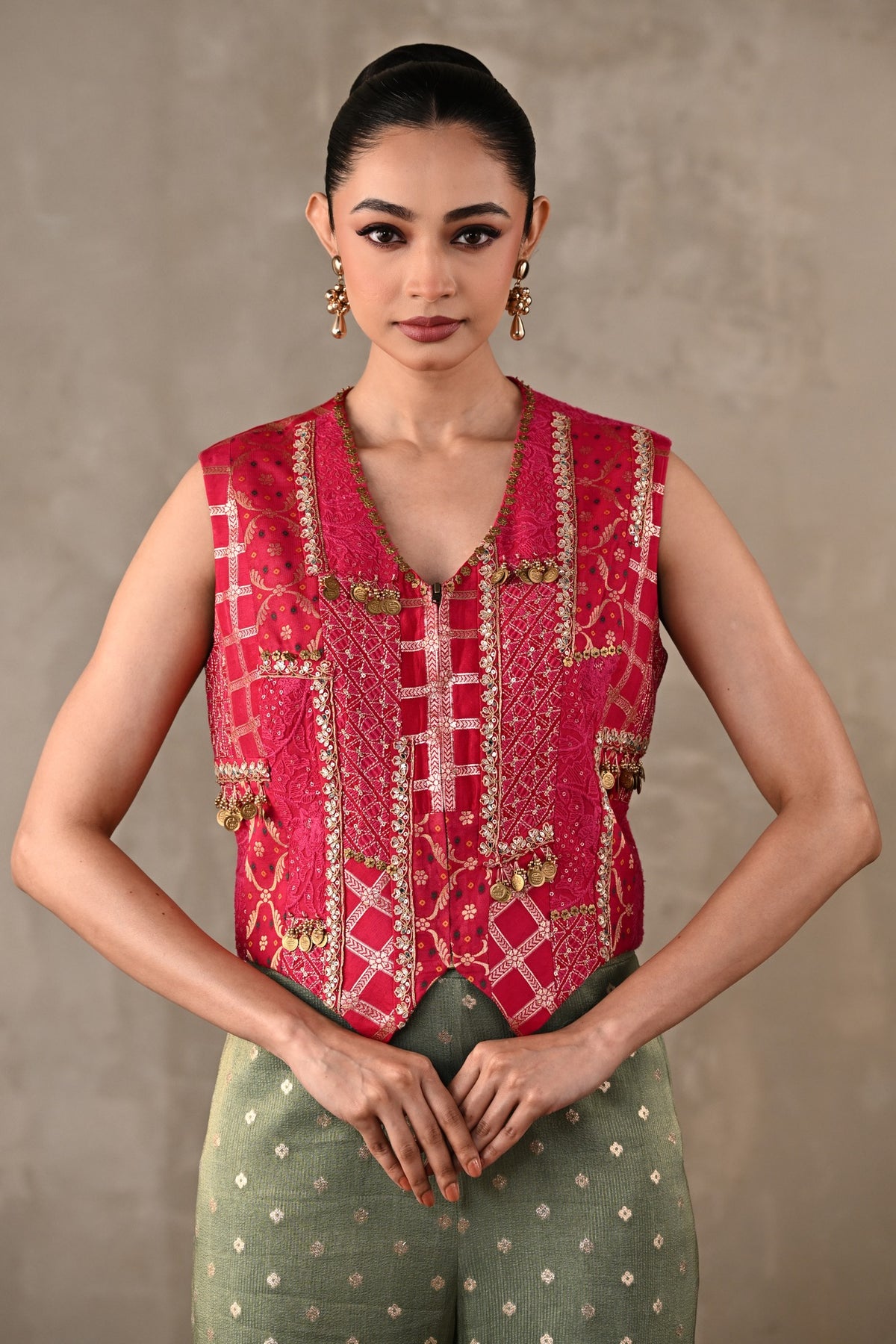 Embellished Tissue Silk Co-Ord Set