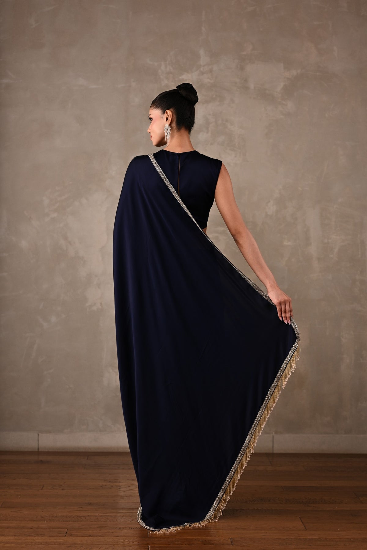 Embroidered Georgette Saree Set