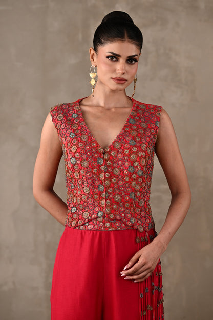 Cluster Floral Silk Co-ord Set