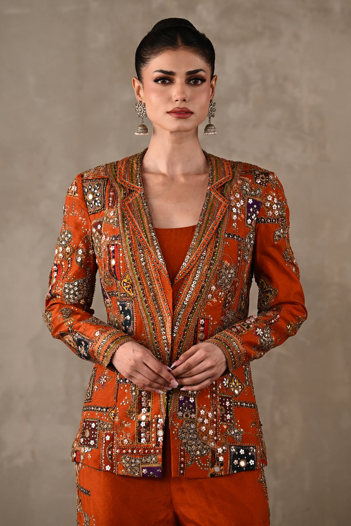 Patchwork-Inspired Jacket Co-ord Set