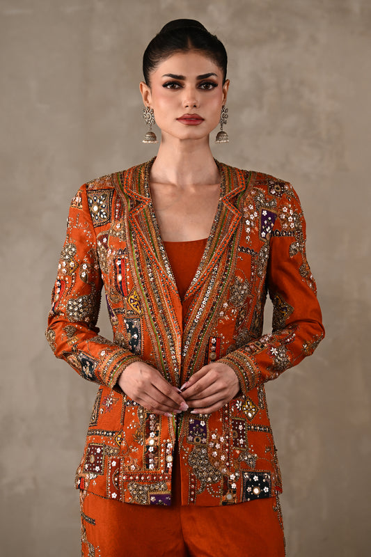Patchwork-Inspired Jacket Co-ord Set