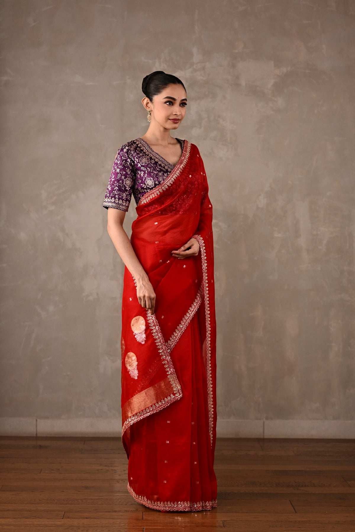 Silk Saree with Embroidered Blouse
