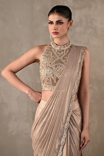 Moonlit Drape Saree Set