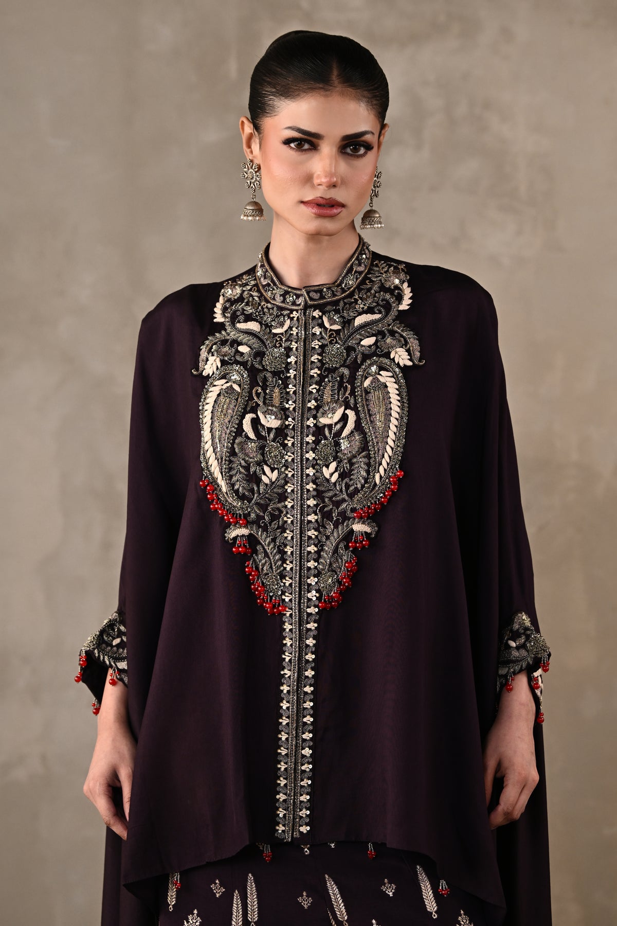 Regal Cape-Style Silk Co-Ord Set