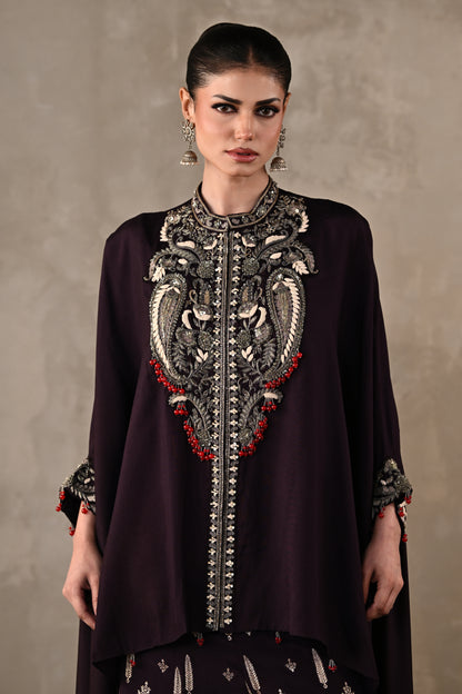 Regal Cape-Style Silk Co-Ord Set
