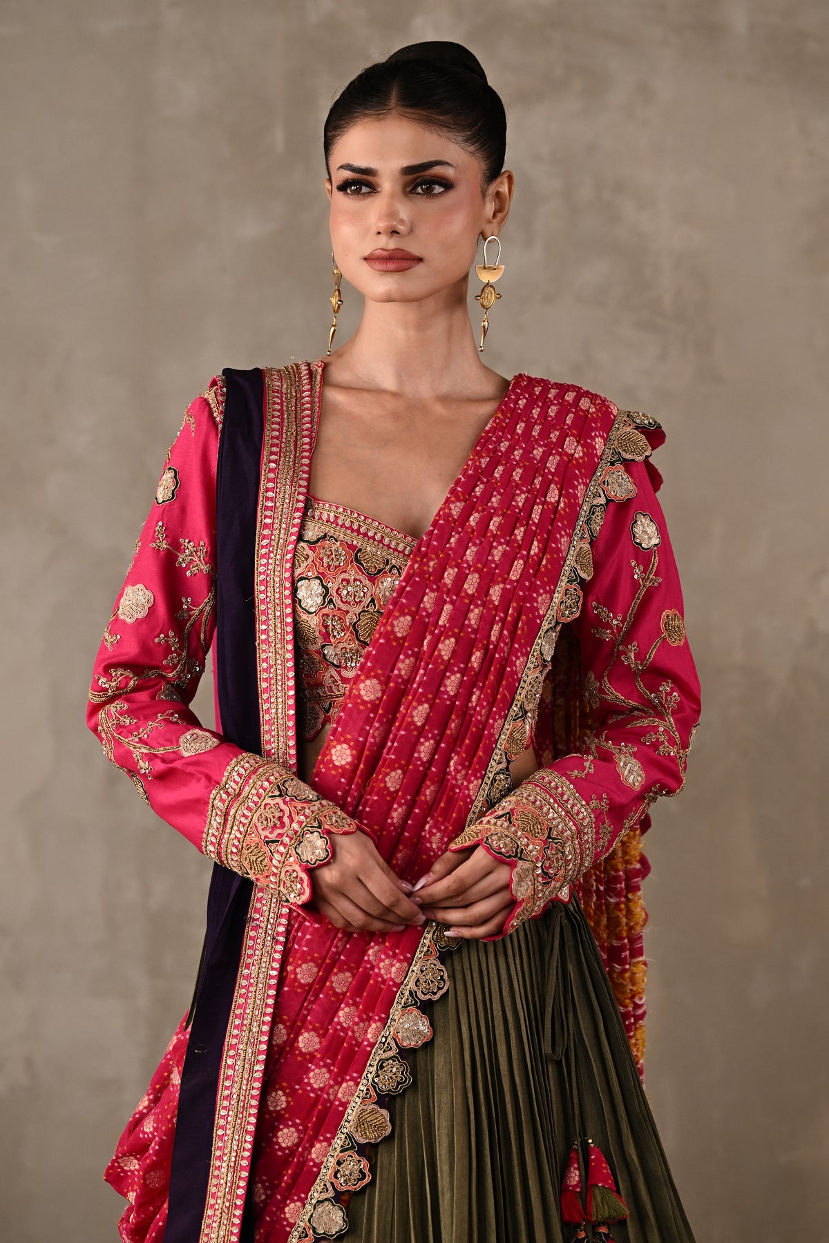 Heirloom Double Dupatta Pleated Lehenga Set
