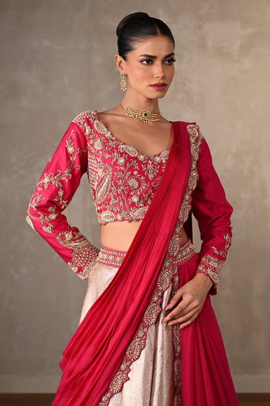 Regal Rouge Brocade Lehenga Set
