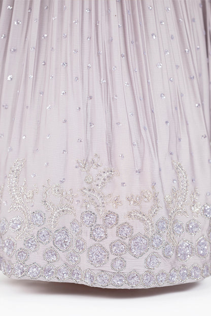 Embellished Monochrome Satin Lehenga