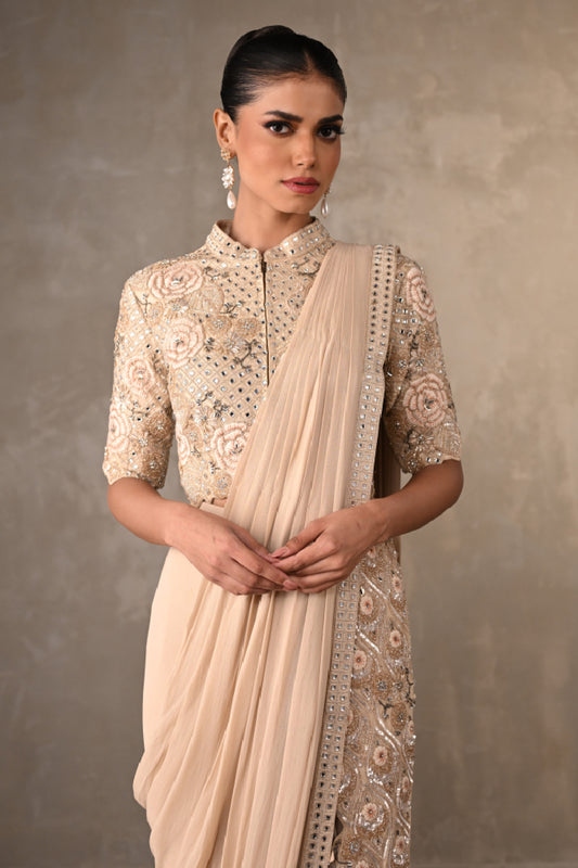 Blush Bloom Embellished Drape Saree